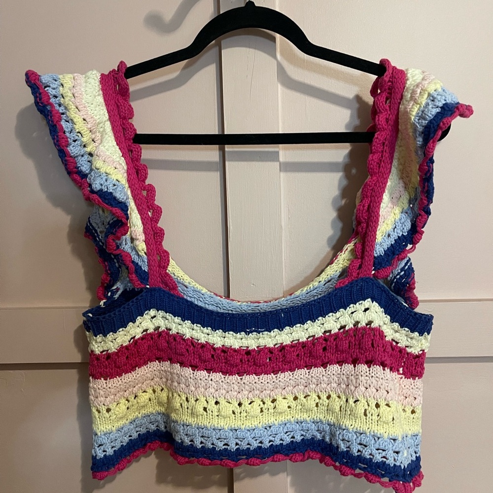 Colorful Striped Crochet Top - Picture 2 of 3